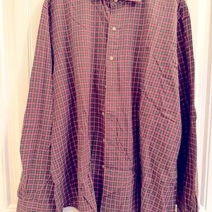 Ralph Lauren Red and Green Casual Button Down Shirt